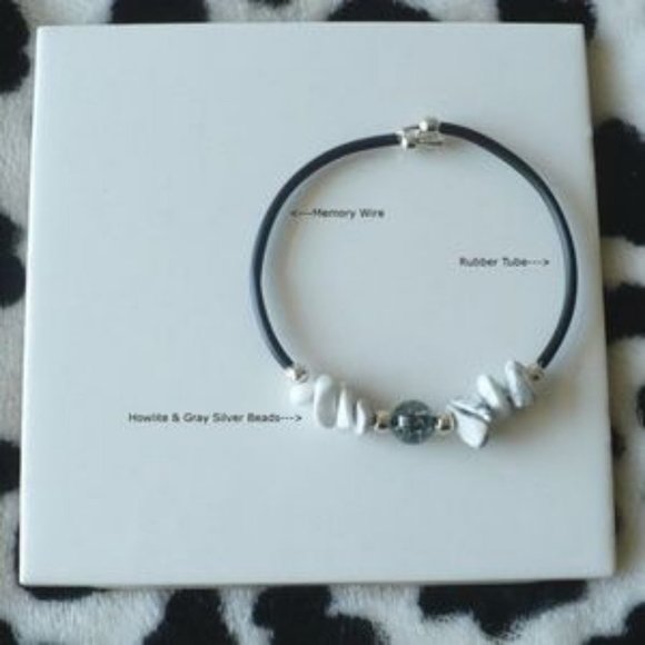 ❤️NEW 3 Handmade Gray Memory Wire Bracelets - Picture 3 of 4